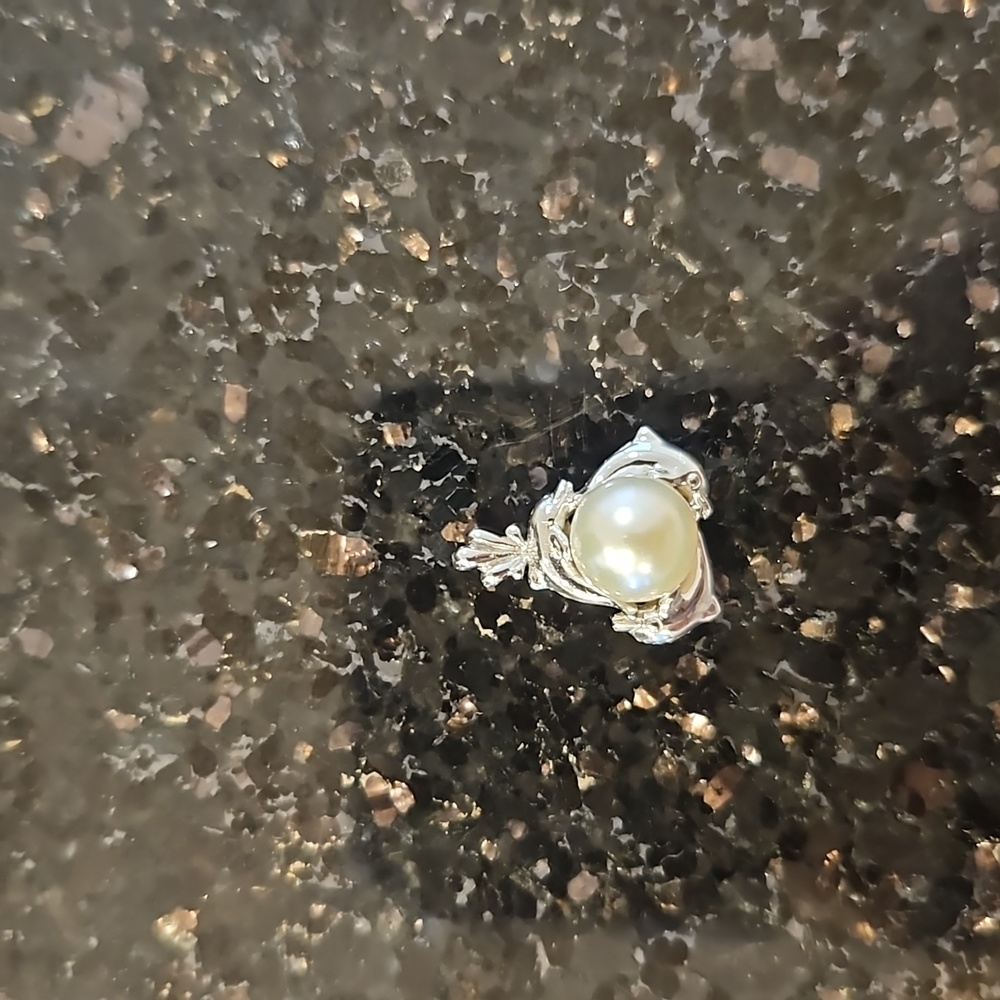 RESERVED FOR KTRACHA27 Pearl and Dolphin Necklace Charm